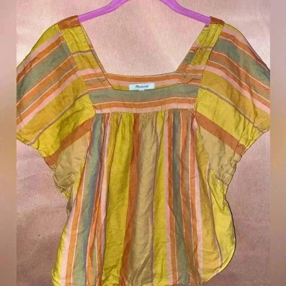 Madewell Striped Butterfly Women’s Top - Picture 1 of 3